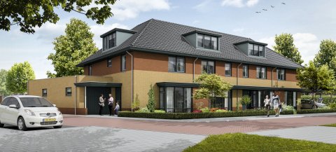 4 woningen aan het Glanswit te Zoetermeer. Architect Van Maanen Noordwijk