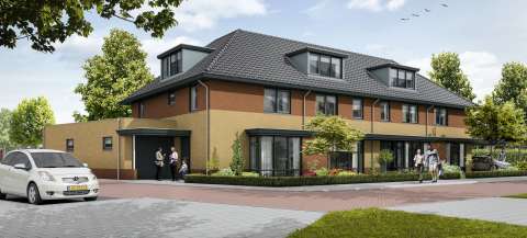 4 woningen aan het Glanswit te Zoetermeer. Architect Van Maanen Noordwijk